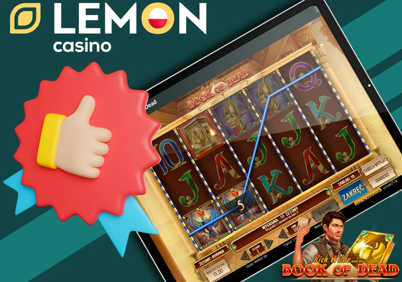 Sprawdź korzyści płynące z gry w Book of Dead w Lemon Casino