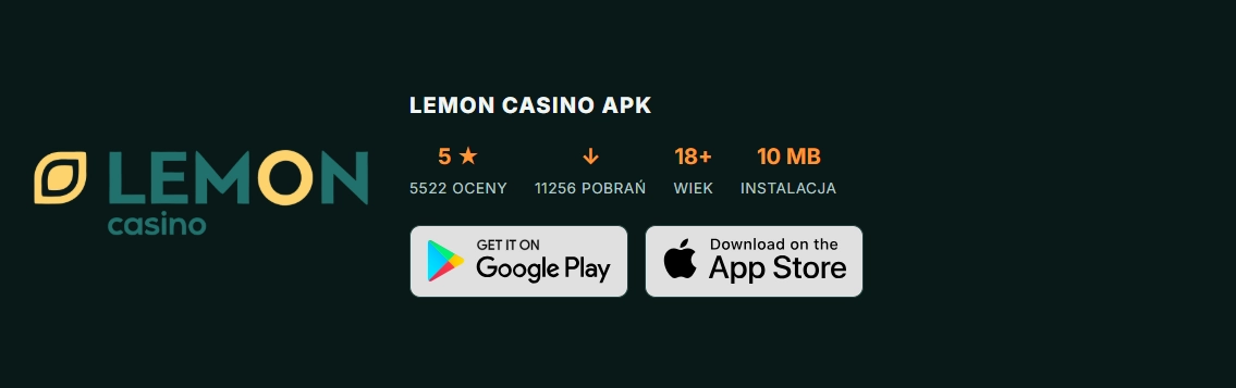 Lemon Casino na urządzeniach mobilnych — aplikacja i APK